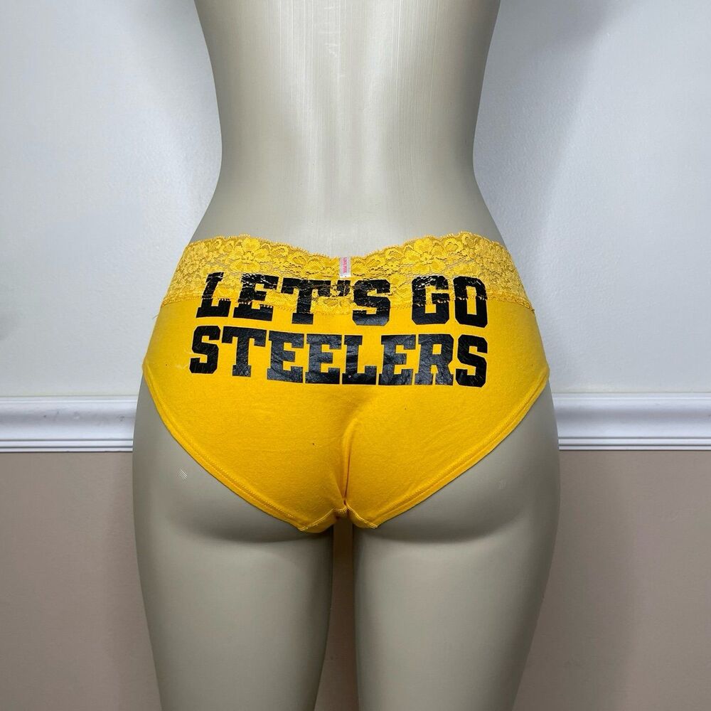 Victoria's Secret PINK Y2K Let’s Go Steelers Lace Waist Cotton Hiphugger Panty